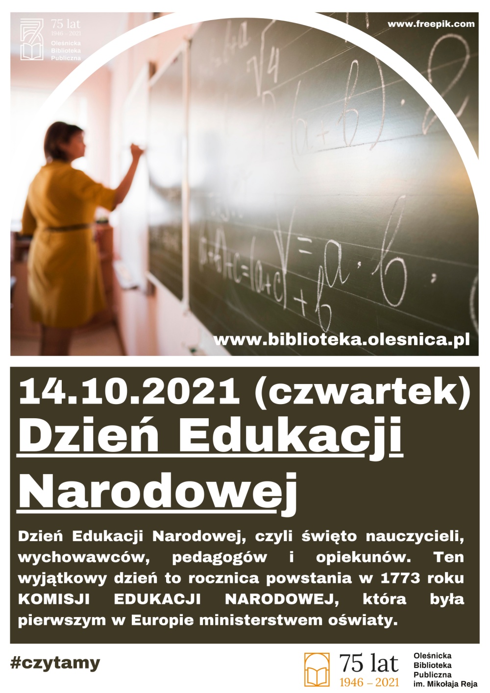 Plakat informujący o Dniu Edukacji Narodowej