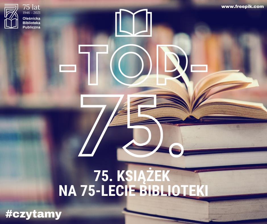 Grafika promująca listę książek w ramach plebiscytu TOP 75