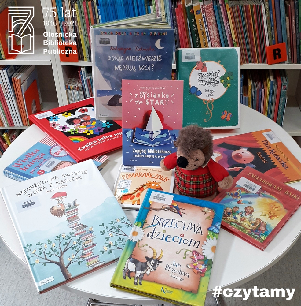 Okładki wybranych książek dla dzieci, które dostępne są w Bibliotece dla Dzieci i Młodzieży 