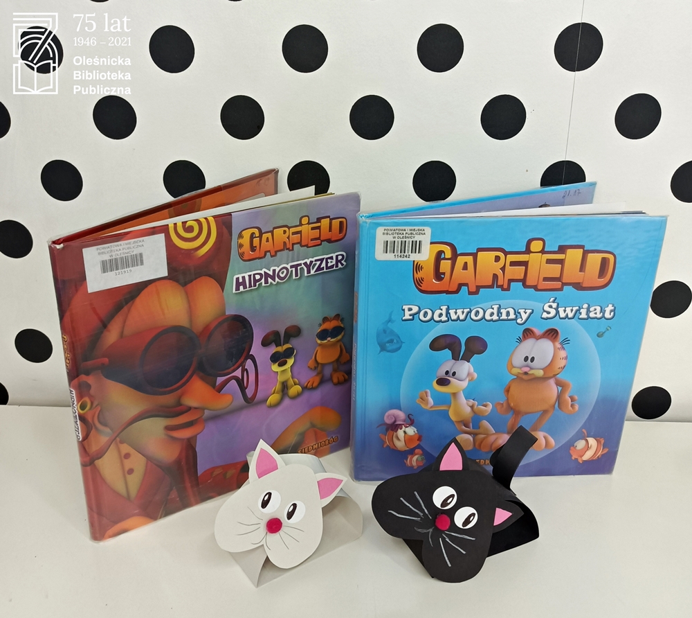 Okładki książek z przygodami kota Garfielda dostępne w Bibliotece Okładki książek z przygodami kota Garfielda dostępne w Bibliotece