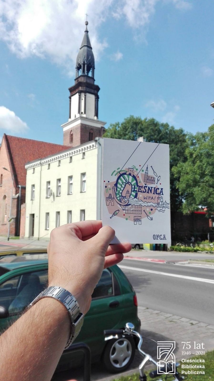 Kartka pocztowa z projektem muralu, który powstał w ramach festiwalu OFCA