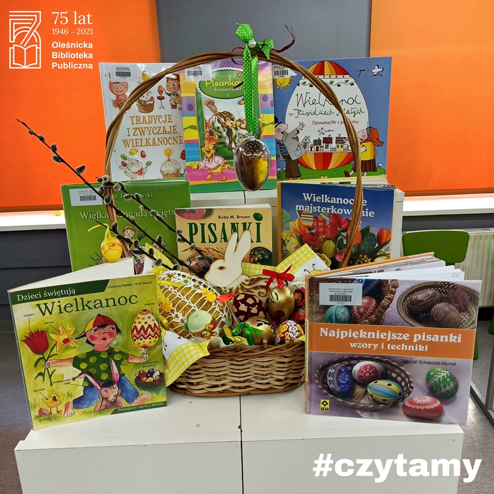Okładki książek o tematyce wielkanocnej dostępne w Bibliotece dla Dzieci i Młodzieży 