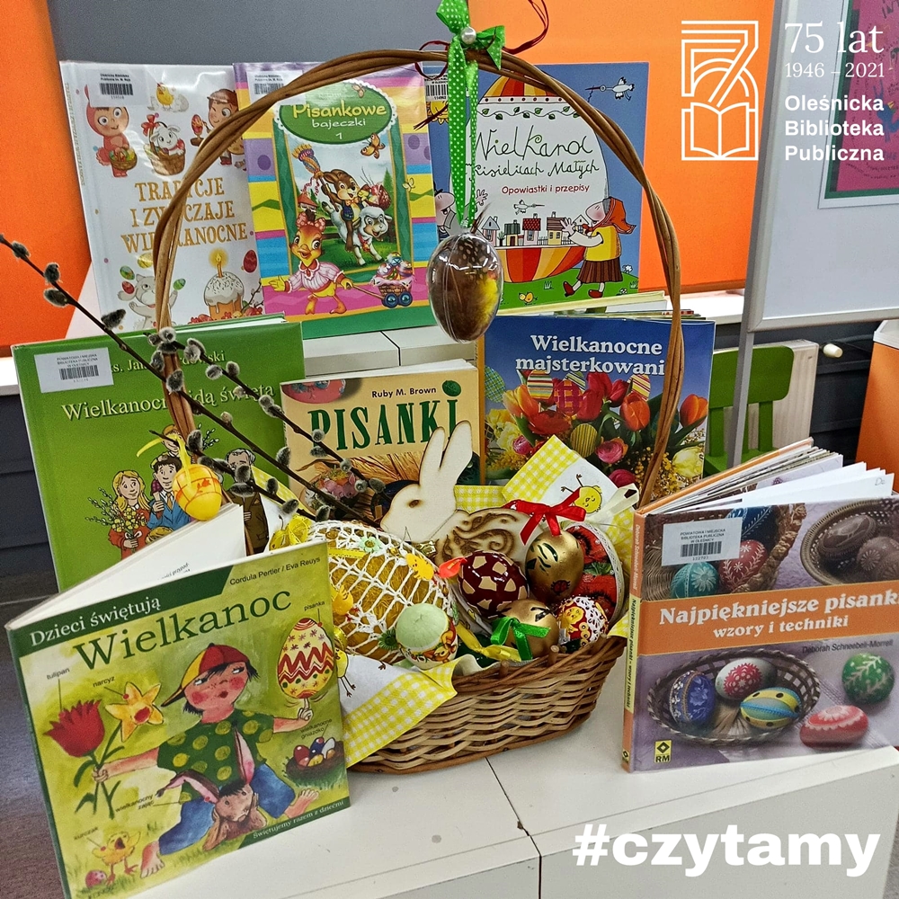 Okładki książek o tematyce wielkanocnej dostępne w Bibliotece dla Dzieci i Młodzieży 